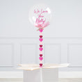 Load image into Gallery viewer, Personalised Baby Pink Confetti Inflated Bubble Balloon
