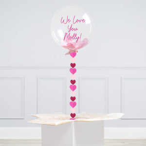 Personalised Baby Pink Confetti Inflated Bubble Balloon