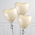 Load image into Gallery viewer, Black Bow Ivory Hearts Inflated Foil Balloon Bunch
