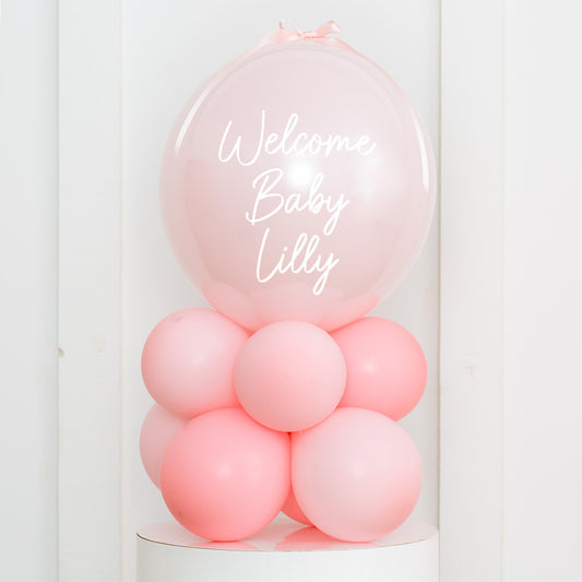 Personalised Baby Pink Air-Filled Bubble Stack