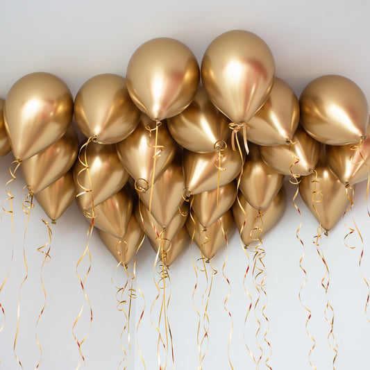 Gold Chrome Helium Ceiling Balloons x