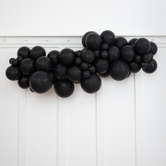 Onyx Black Inflated Balloon Garland 2m