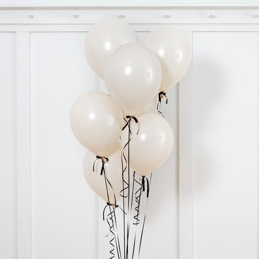 Black Bow Ivory Party Helium Latex Balloon Bunch
