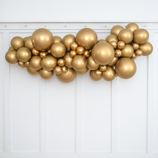 Gold Chrome Inflated Balloon Garland 2m