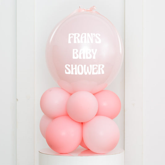 Personalised Baby Pink Air-Filled Bubble Stack
