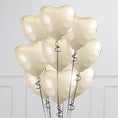 Load image into Gallery viewer, Black Bow Ivory Hearts Inflated Foil Balloon Bunch
