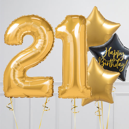 Gold Birthday Balloon Number Packages