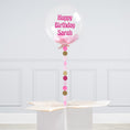 Load image into Gallery viewer, Personalised Baby Pink Confetti Inflated Bubble Balloon
