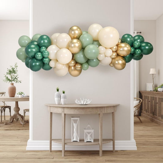 Forest Green Inflated Balloon Garland 2m