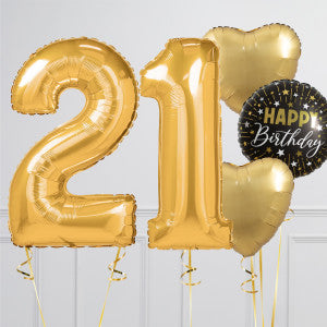 Gold Birthday Balloon Number Packages