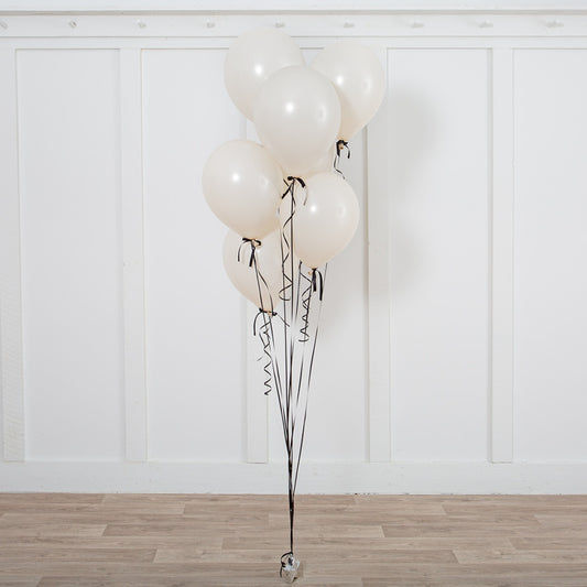 Black Bow Ivory Party Helium Latex Balloon Bunch
