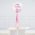 Load image into Gallery viewer, Personalised Baby Pink Confetti Inflated Bubble Balloon
